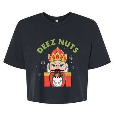 Deez Nuts Nutcracker Nut Christmas Pjs Bella+Canvas Jersey Crop Tee