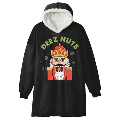 Deez Nuts Nutcracker Nut Christmas Pjs Hooded Wearable Blanket