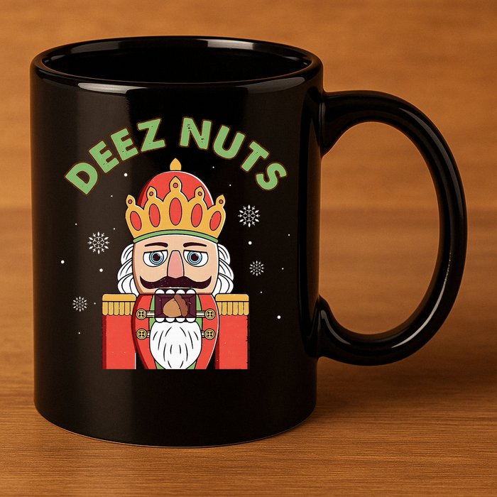 Deez Nuts Nutcracker Nut Christmas Pjs 11oz C Handle Ceramic Mug