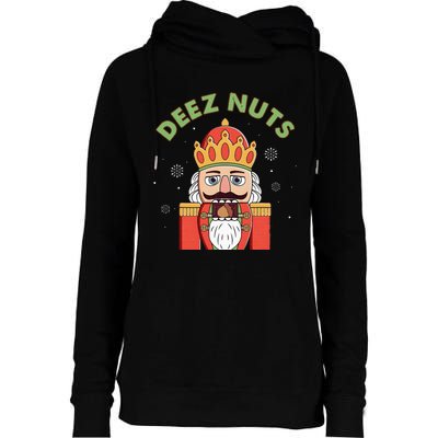 Deez Nuts Nutcracker Nut Christmas Pjs Womens Funnel Neck Pullover Hood