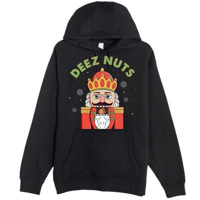 Deez Nuts Nutcracker Nut Christmas Pjs Premium Pullover Hoodie