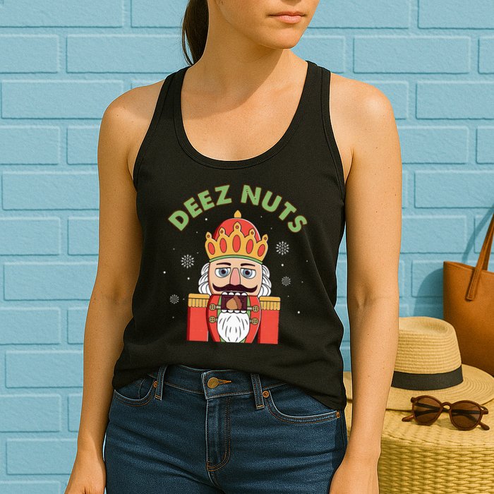 Deez Nuts Nutcracker Nut Christmas Pjs Womens Tank Top