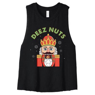 Deez Nuts Nutcracker Nut Christmas Pjs Women's Racerback Cropped Tank