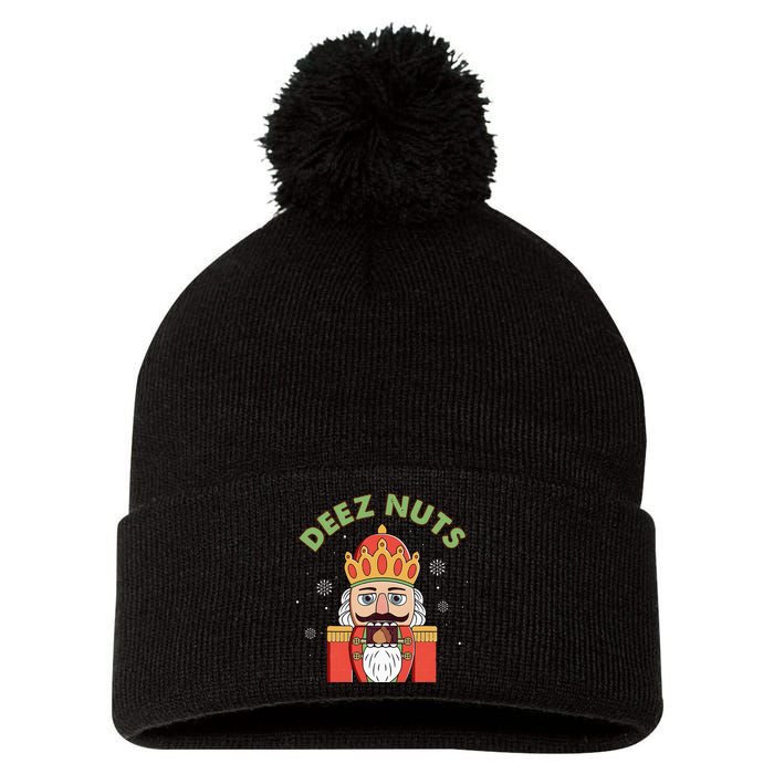 Deez Nuts Nutcracker Nut Christmas Pjs Pom Pom 12in Knit Beanie