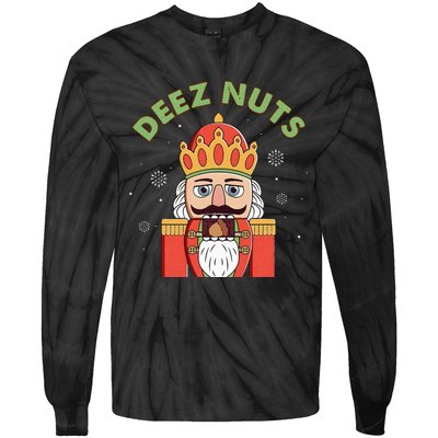 Deez Nuts Nutcracker Nut Christmas Pjs Tie-Dye Long Sleeve Shirt