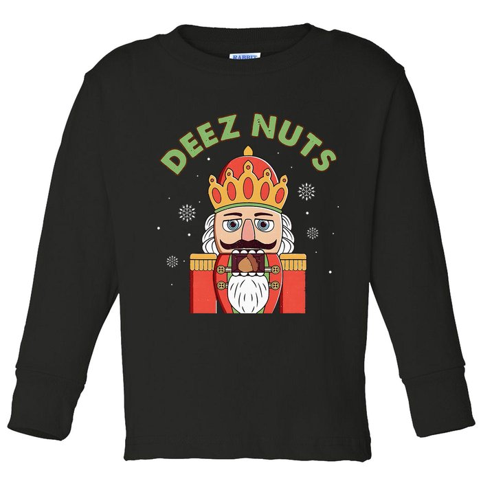 Deez Nuts Nutcracker Nut Christmas Pjs Toddler Long Sleeve Shirt