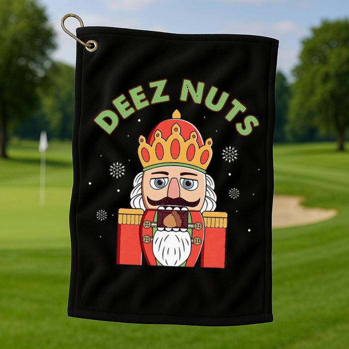 Deez Nuts Nutcracker Nut Christmas Pjs Golf Towel