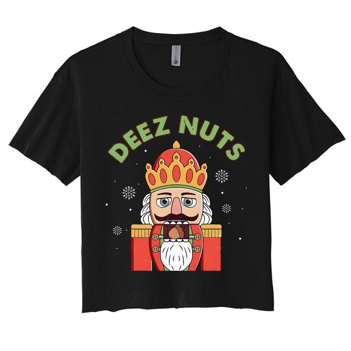 Deez Nuts Nutcracker Nut Christmas Pjs Crop Top