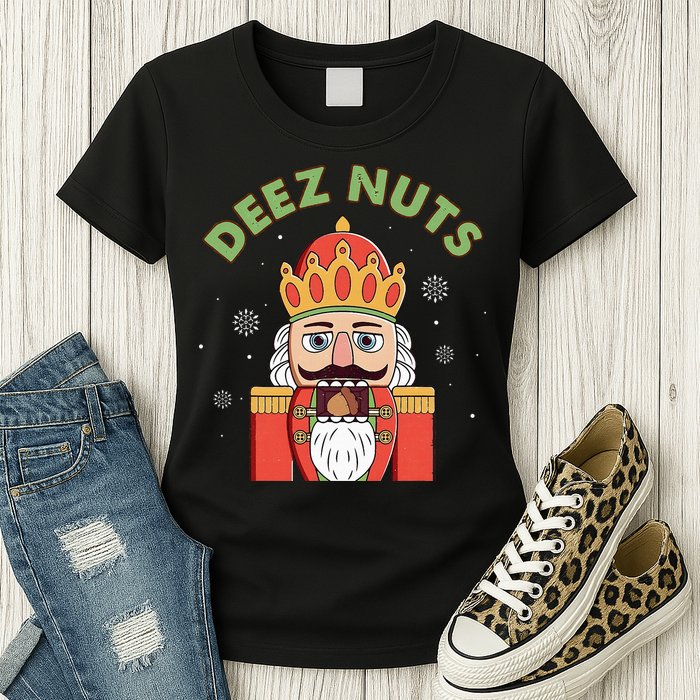 Deez Nuts Nutcracker Nut Christmas Pjs Womens T-Shirt