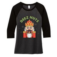 Deez Nuts Nutcracker Nut Christmas Pjs Women's Tri-Blend 3/4-Sleeve Raglan Shirt