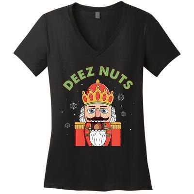 Deez Nuts Nutcracker Nut Christmas Pjs Women's V-Neck T-Shirt