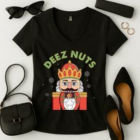 Deez Nuts Nutcracker Nut Christmas Pjs Women's V-Neck T-Shirt