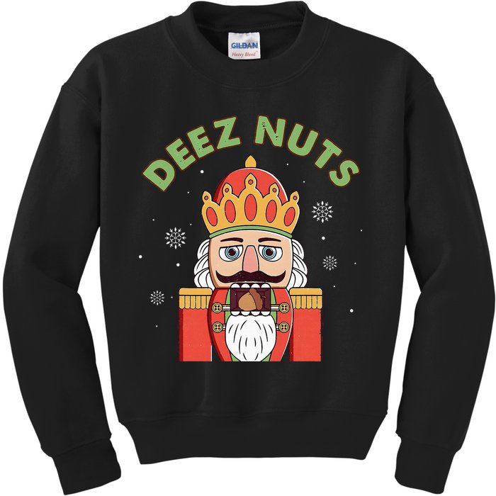 Deez Nuts Nutcracker Nut Christmas Pjs Kids Sweatshirt