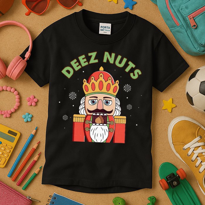 Deez Nuts Nutcracker Nut Christmas Pjs Kids T-Shirt