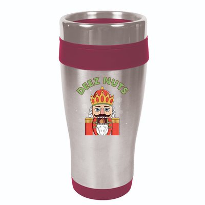 Deez Nuts Nutcracker Nut Christmas Pjs 16oz Travel Tumbler
