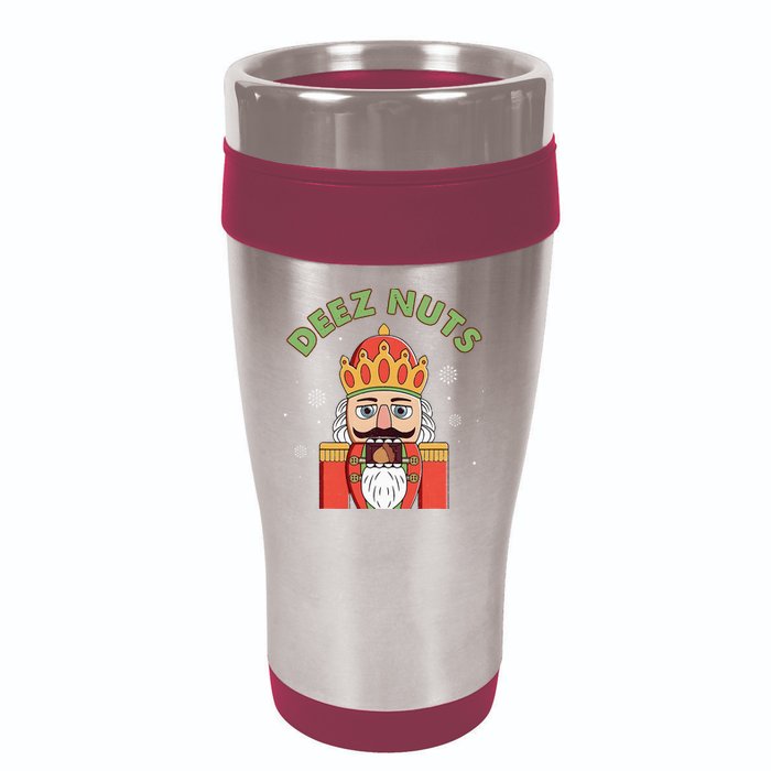 Deez Nuts Nutcracker Nut Christmas Pjs 16oz Travel Tumbler