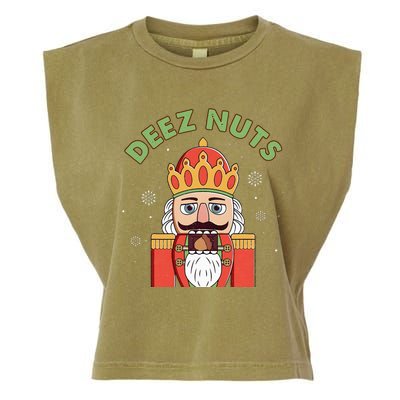 Deez Nuts Nutcracker Nut Christmas Pjs Garment-Dyed Women's Muscle Tee