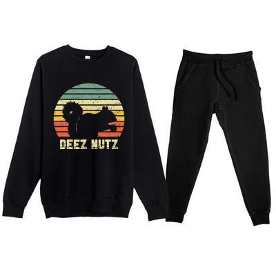 Deez Nuts Nutcracker Squirrel Deez Nutz Deezs Nut Funny Premium Crewneck Sweatsuit Set