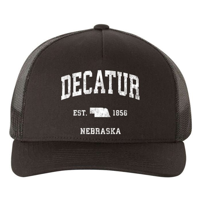 Decatur Nebraska Ne Vintage Athletic Sports Yupoong Adult 5-Panel Trucker Hat