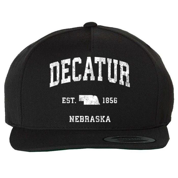 Decatur Nebraska Ne Vintage Athletic Sports Wool Snapback Cap