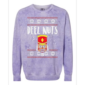 Deez Nuts Nutcracker Funny Ugly Christmas Sweater Meme Gift Colorblast Crewneck Sweatshirt