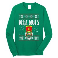 Deez Nuts Nutcracker Funny Ugly Christmas Sweater Meme Gift Long Sleeve Shirt