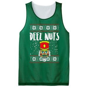 Deez Nuts Nutcracker Funny Ugly Christmas Sweater Meme Gift Mesh Reversible Basketball Jersey Tank