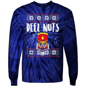 Deez Nuts Nutcracker Funny Ugly Christmas Sweater Meme Gift Tie-Dye Long Sleeve Shirt