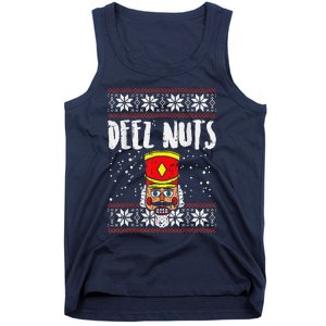 Deez Nuts Nutcracker Funny Ugly Christmas Sweater Meme Gift Tank Top