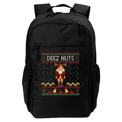 Deez Nuts Nutcracker Ugly Christmas Sweater Daily Commute Backpack