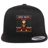 Deez Nuts Nutcracker Ugly Christmas Sweater Flat Bill Trucker Hat