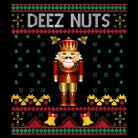 Deez Nuts Nutcracker Ugly Christmas Sweater Flat Bill Trucker Hat