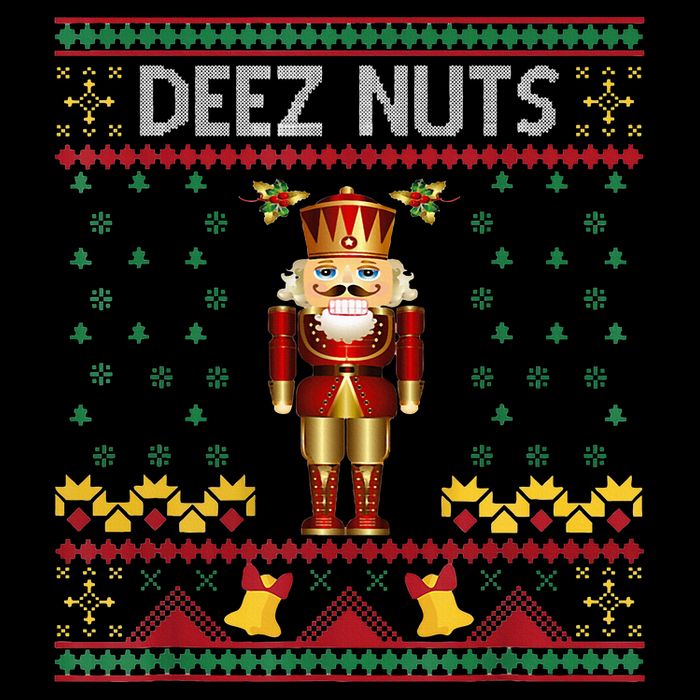 Deez Nuts Nutcracker Ugly Christmas Sweater Flat Bill Trucker Hat