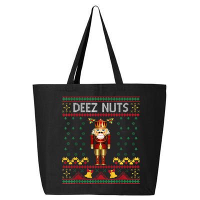 Deez Nuts Nutcracker Ugly Christmas Sweater 25L Jumbo Tote