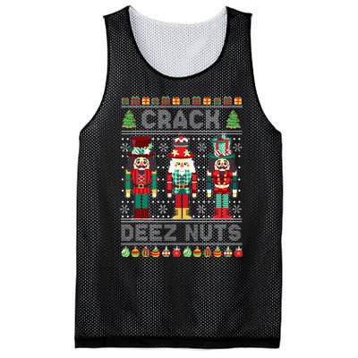 Deez Nuts Nutcracker Funny Ugly Christmas Sweater Xmas  Mesh Reversible Basketball Jersey Tank