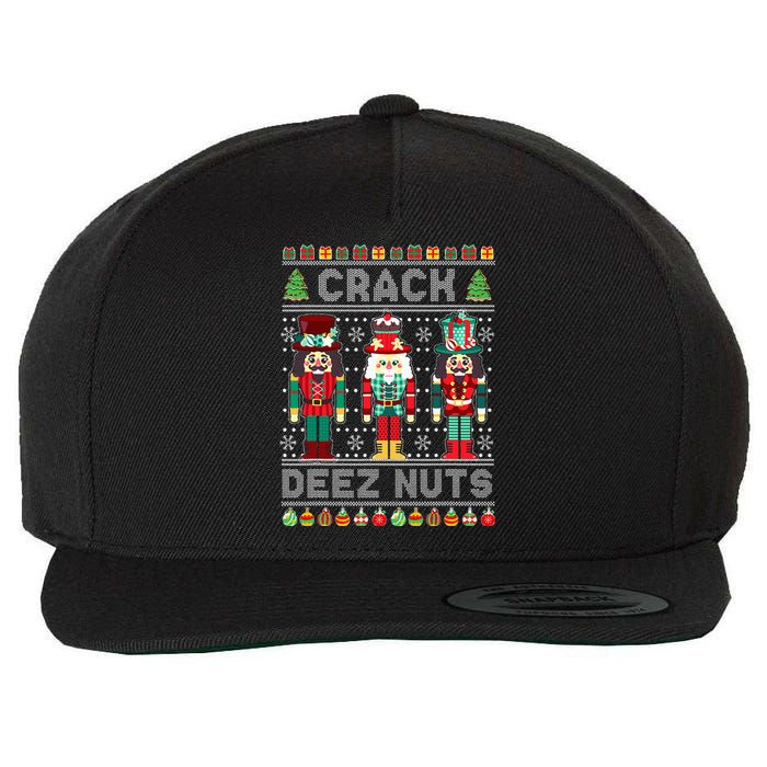 Deez Nuts Nutcracker Funny Ugly Christmas Sweater Xmas  Wool Snapback Cap