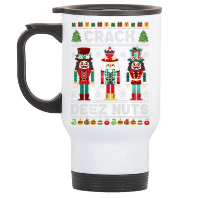 Deez Nuts Nutcracker Funny Ugly Christmas Sweater Xmas  Stainless Steel Travel Mug