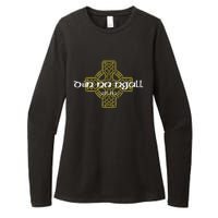 Dun Na Ngall Donegal Ireland Vintage Celtic Cross Womens CVC Long Sleeve Shirt