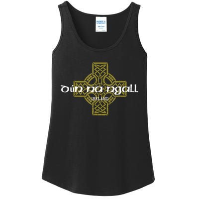 Dun Na Ngall Donegal Ireland Vintage Celtic Cross Ladies Essential Tank