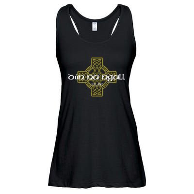 Dun Na Ngall Donegal Ireland Vintage Celtic Cross Ladies Essential Flowy Tank