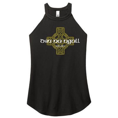 Dun Na Ngall Donegal Ireland Vintage Celtic Cross Women's Perfect Tri Rocker Tank