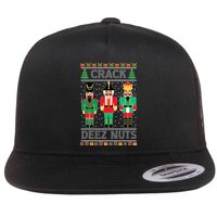 Deez Nuts Nutcracker Funny Ugly Christmas Xmas Flat Bill Trucker Hat