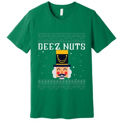 Deez Nuts Nutcracker Ugly Christmas Sweater Premium T-Shirt
