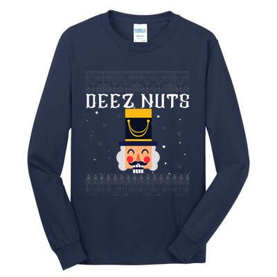 Deez Nuts Nutcracker Ugly Christmas Sweater Tall Long Sleeve T-Shirt