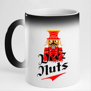 Deez Nuts Nutcracker Shirt Funny Ugly Christmas Xmas 11oz Black Color Changing Mug