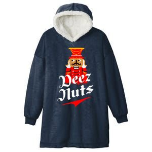 Deez Nuts Nutcracker Shirt Funny Ugly Christmas Xmas Hooded Wearable Blanket