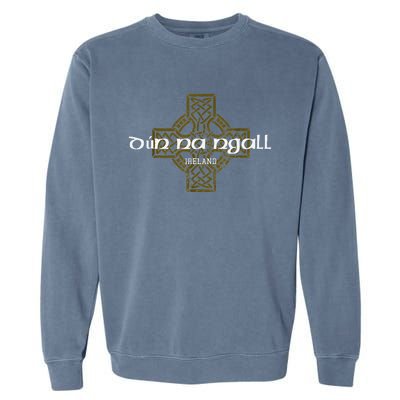 Dun Na Ngall Donegal Ireland Vintage Celtic Cross Garment-Dyed Sweatshirt