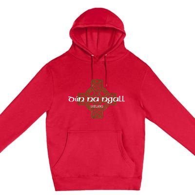 Dun Na Ngall Donegal Ireland Vintage Celtic Cross Premium Pullover Hoodie