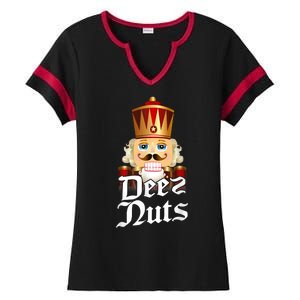 Deez Nuts Nutcracker Nut Funny Xmas Christmas Pajama Family Ladies Halftime Notch Neck Tee