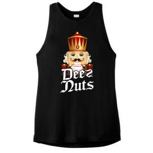 Deez Nuts Nutcracker Nut Funny Xmas Christmas Pajama Family Ladies PosiCharge Tri-Blend Wicking Tank